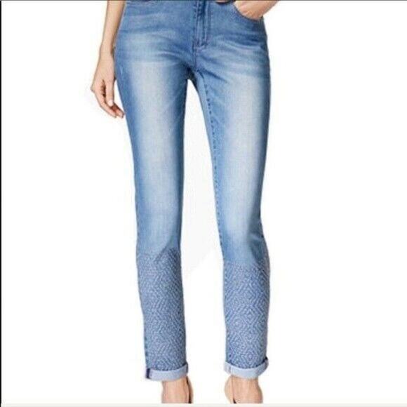 Nanette Lepore Jeans Women 8 Nolita Skinny Mid Wash Casual Streetwear Denim NWT - Picture 1 of 11